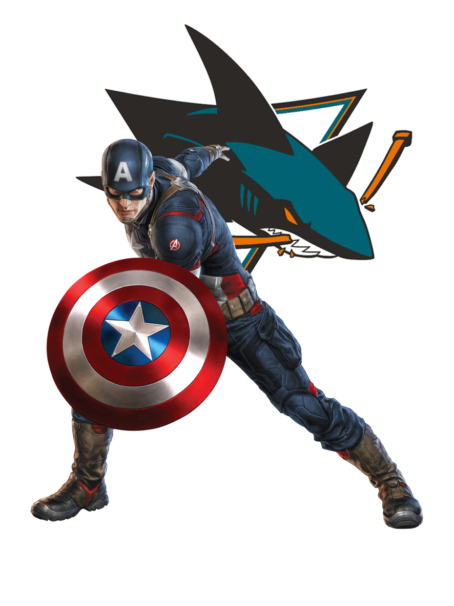 San Jose Sharks Captain America Logo vinyl decal